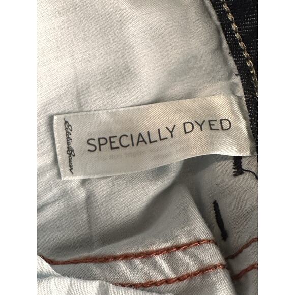 Eddie Bauer Curvy Fit Trouser Boot cut Dark Wash Womens Blue Jeans Sz 8T - Picture 13 of 16